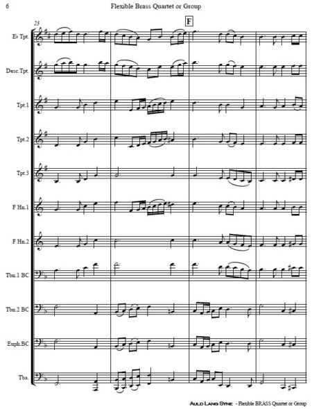 373 v2 Auld Lang Syne Flexible Brass Quartet or Group SAMPLE page 06
