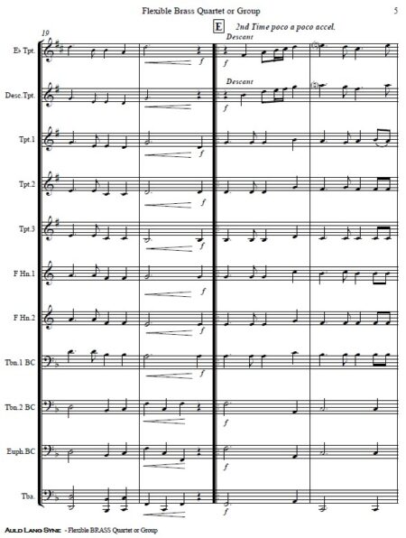 373 v2 Auld Lang Syne Flexible Brass Quartet or Group SAMPLE page 05