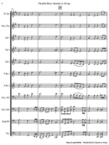 373 v2 Auld Lang Syne Flexible Brass Quartet or Group SAMPLE page 04