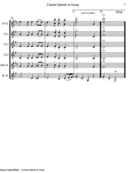 372 Auld Lang Syne Clarinet Quartet or Group SAMPLE page 05