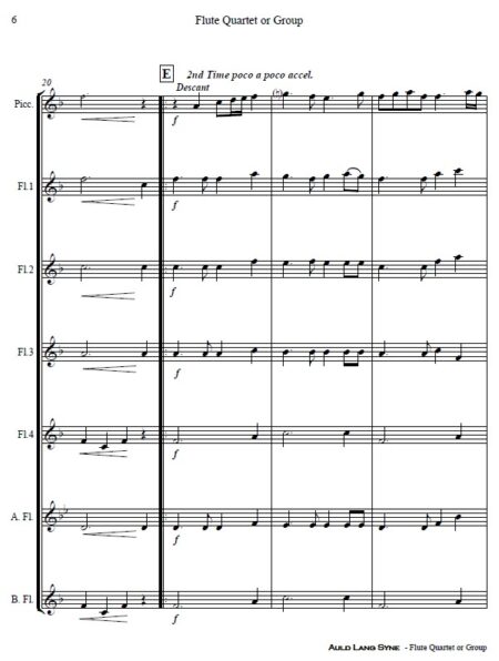 375 Auld Lang Syne Flute Quartet or Group SAMPLE page 06