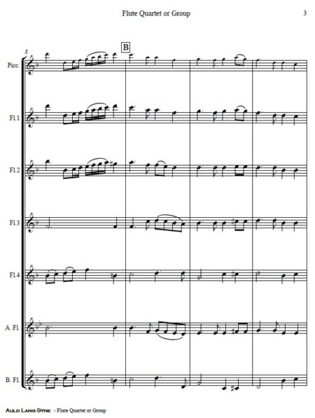 375 Auld Lang Syne Flute Quartet or Group SAMPLE page 03