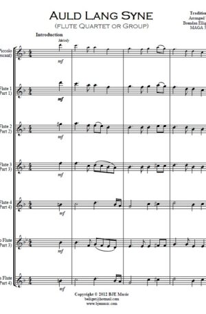Auld Lang Syne – Flute Quartet or Group