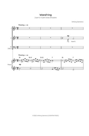 WAND’RING – 2-part/3-part choir & piano