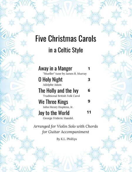 Five Celtic Christmas Violin Solo table of contents