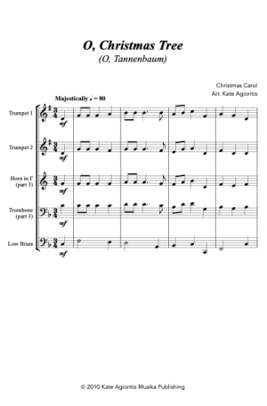 O Christmas Tree – Jazz Carol for Brass Quartet