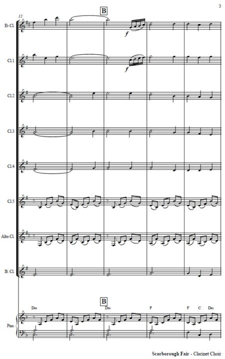 391 Scarborough Fair Clarinet Choir SAMPLE page 03