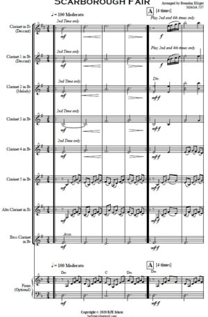 Scarborough Fair – Clarinet Choir (Sextet)