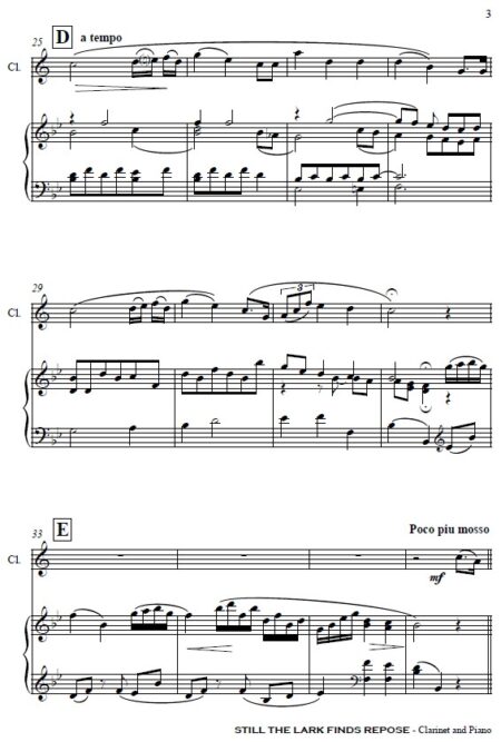 178 Still The Lark Finds Repose Solo Clarinet and Piano SAMPLE page 04