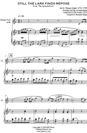 Still The Lark Finds Repose – Solo Clarinet and Piano