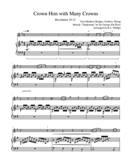Crown HIm with Many Crowns Violin Solo with Piano Accompaniment sample page 1