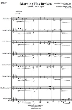 Morning Has Broken – Clarinet Choir or Septet