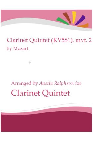 Mozart Clarinet Quintet KV581 (2nd movement) – clarinet quintet