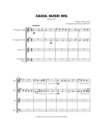 ABIDE WITH ME - brass trio
