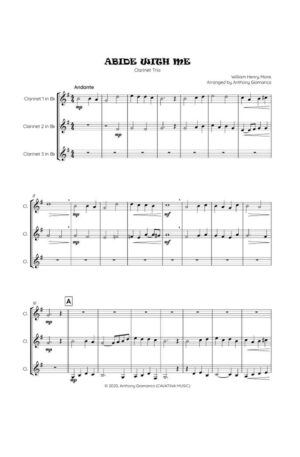 ABIDE WITH ME – Clarinet Trio