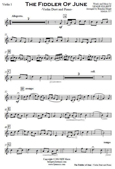 492 The Fiddler of June Violin Duet and Piano SAMPLE page 06
