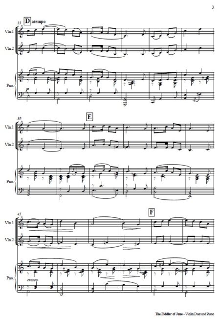 492 The Fiddler of June Violin Duet and Piano SAMPLE page 03