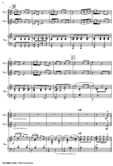 492 The Fiddler of June Violin Duet and Piano SAMPLE page 02