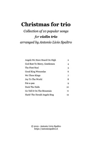 Christmas Carols for Violin Trio