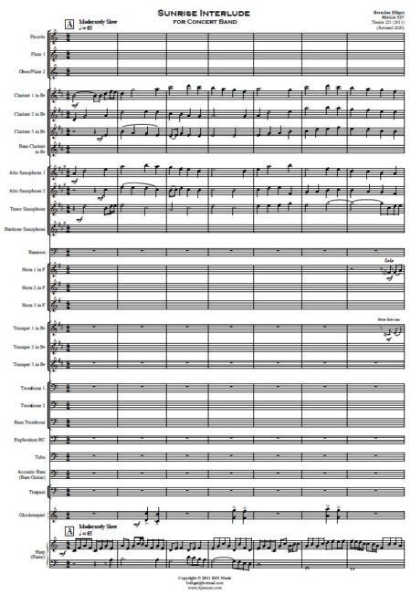 411 Sunrise Interlude for Concert Band SAMPLE page 01