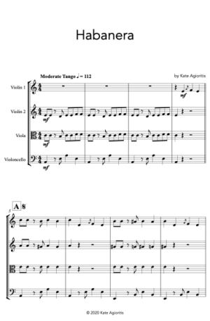 Habanera – for String Quartet