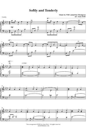 Softly and Tenderly – Intermediate Piano Solo