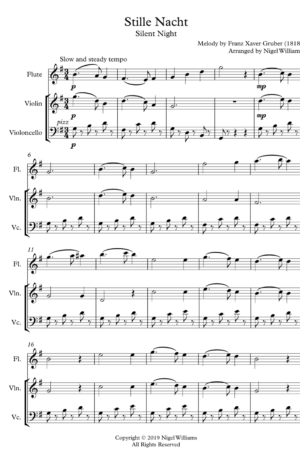 Stille Nacht – Trio for Violin, Flute and Cello