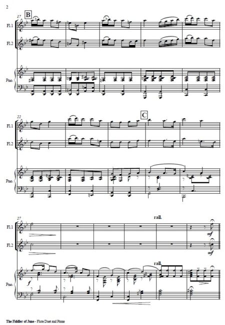 483 The Fiddler of June Flute Duet and Piano SAMPLE page 02