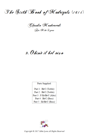 Flexi Quintet – Monteverdi, 6th Book of Madrigals (1614) – 09. Ohimè il bel viso