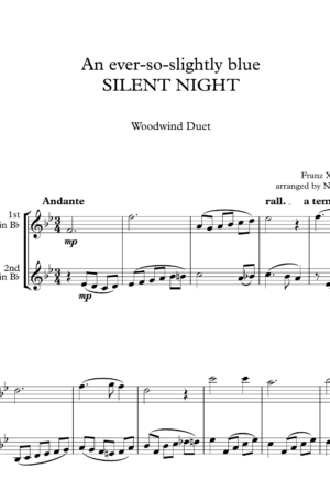 An ever-so-slightly blue SILENT NIGHT, for Clarinet Duet