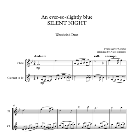 An ever-so-slightly blue SILENT NIGHT, for Flute and Clarinet