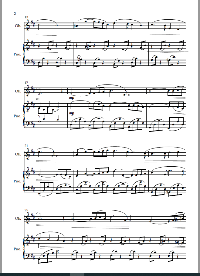 “Peace” for Oboe and Piano- Intermediate