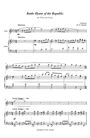 Battle Hymn of the Republic – Jazz Arrangement for Flute and Piano