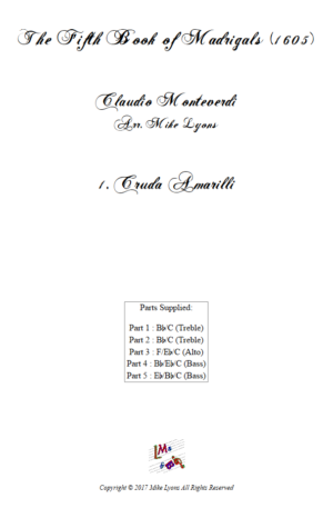Flexi Quintet – Monteverdi, 5th Book of Madrigals (1605) – 01. Cruda Amarilli