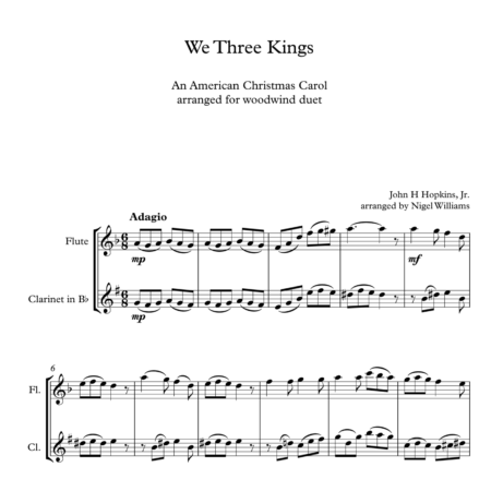 We Three Kings, Duet for Flute and Clarinet