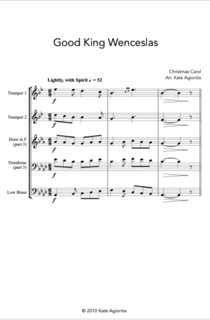 Jazz Carols Collection for Brass Quartet – Set Three