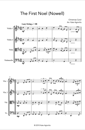 The First Noel – Jazz Arrangement for String Quartet