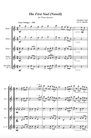 The First Noel – Jazz Arrangement for Flute Quartet