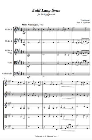 Auld Lang Syne – Jazz Arrangement for String Quartet