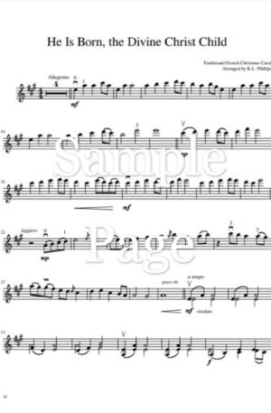 Five Christmas Carols for Solo Violin with Piano Accompaniment