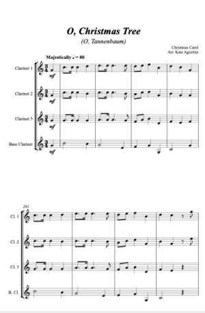 O Christmas Tree – Jazz Carol for Clarinet Quartet