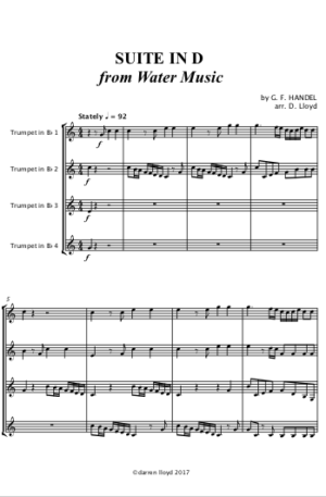 Suite in D (from Handel’s Water Music) – Trumpet Quartet