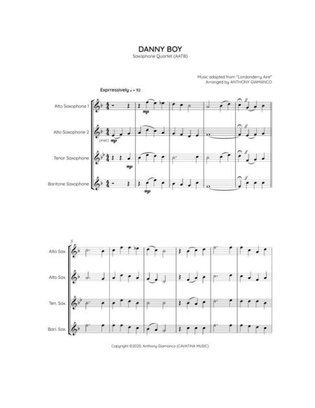 Danny Boy - sax quartet (1st pg.)