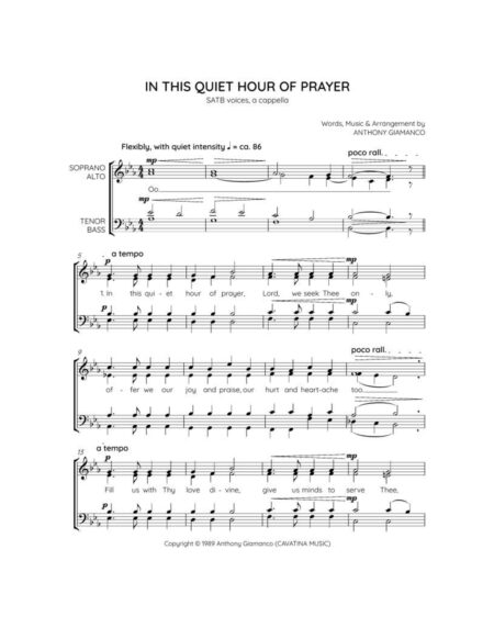 In This Quiet Hour of Prayer - 1st page