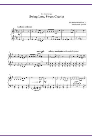 SWING LOW, SWEET CHARIOT – piano solo