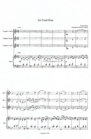 Ae Fond Kiss – Trumpet Trio +Piano