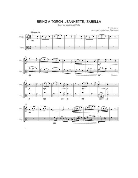 Bring a Torch...violin/viola (score, pg. 1)