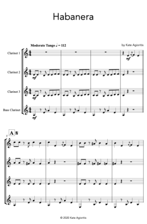 Habanera – for Clarinet Quartet