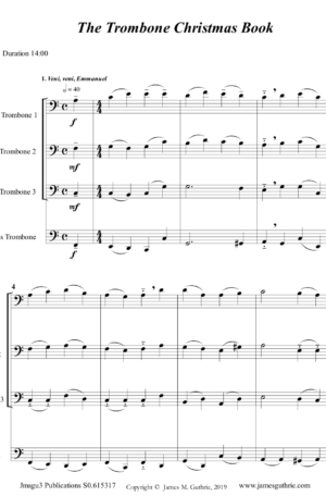 The Trombone Christmas Book – Trombone Quartet/Choir