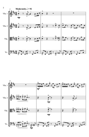 Drunken Sailor – Jazz Arrangement for String Quartet